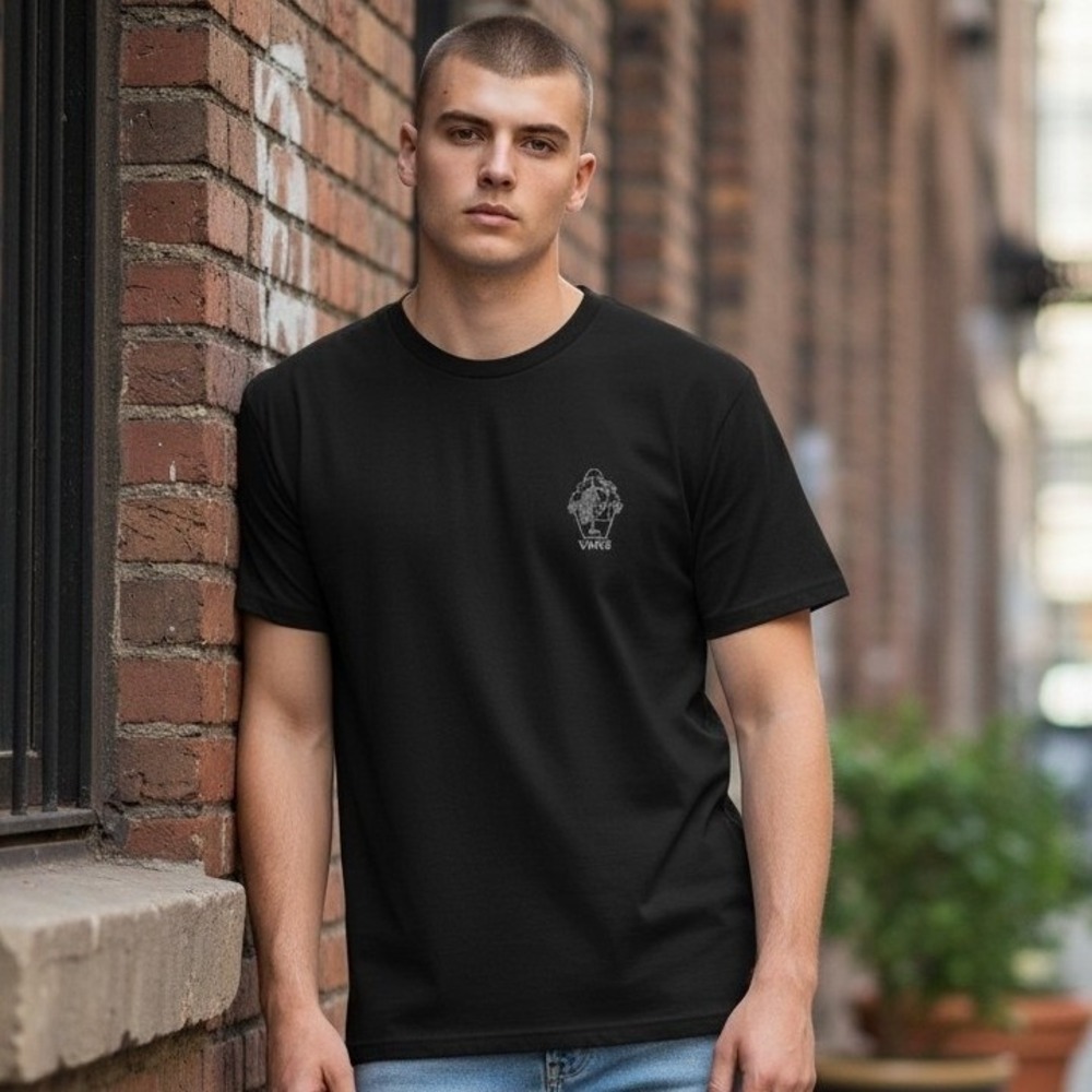 Vans‎ Mens Medium Black Heron Skull Sunset Graphic T-Shirt Classic Fit 2019